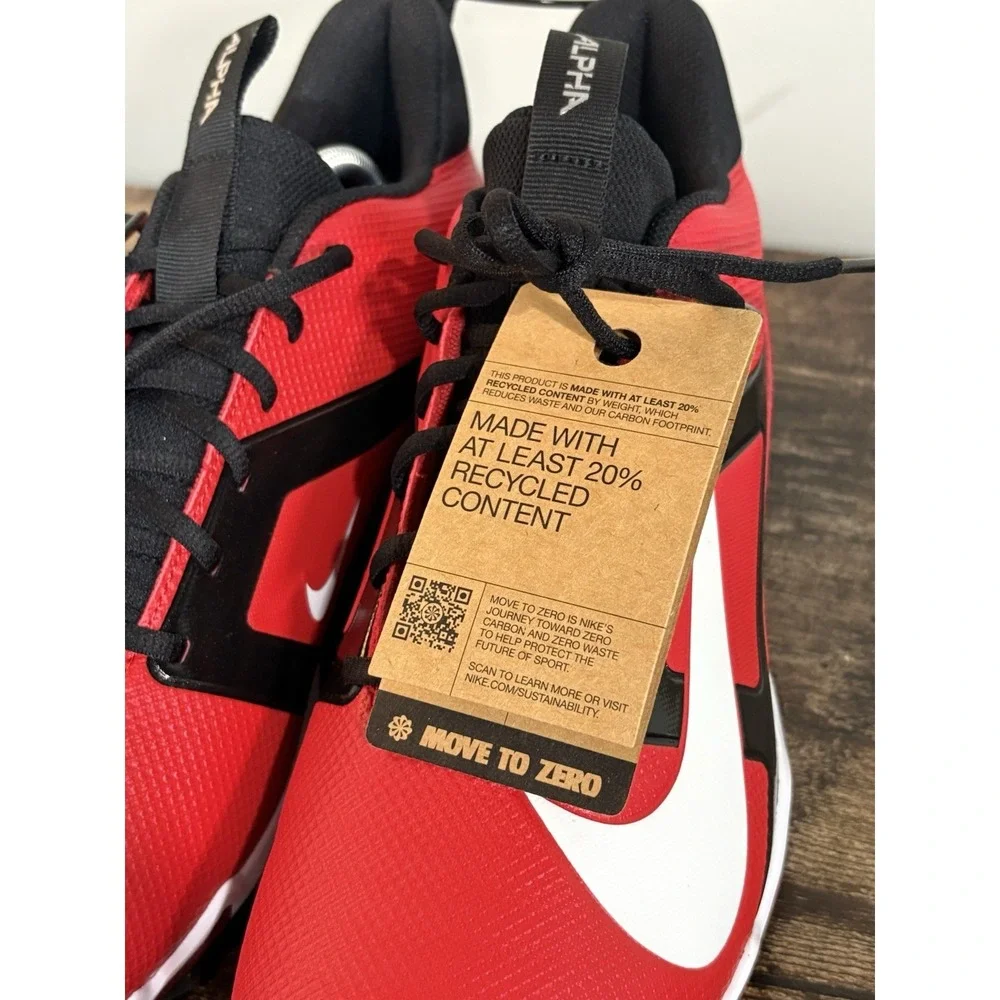 Nike Alpha‎ Menace 4 Shark Men's Red/White Football Cleats NWOB Size 12 Shoe